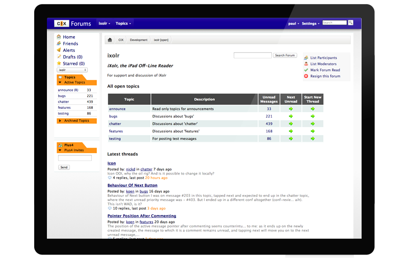 CIX Forums Screen Shot 3